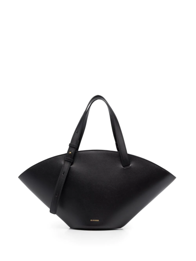 Shop Jil Sander Logo-print Tote Bag In Black