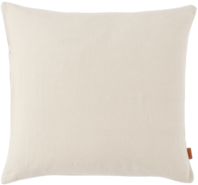 Shop Ferm Living Off-white Down & Linen Cushion In Natural