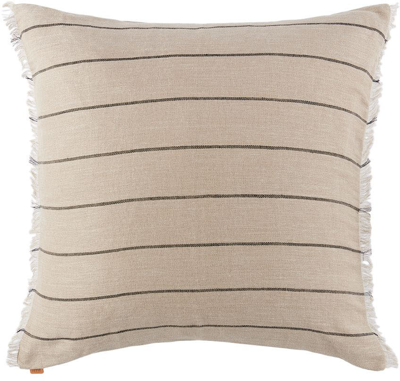 Shop Ferm Living Off-white Large Calm Cushion In Camel/black