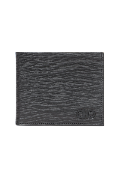Shop Ferragamo Logo Detail Bifold Wallet In Black