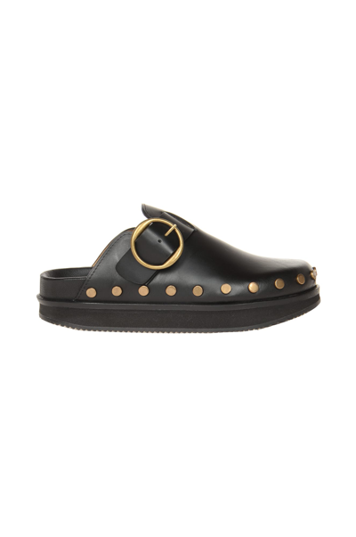 Isabel Marant Stud-embellished Leather Mules In Black