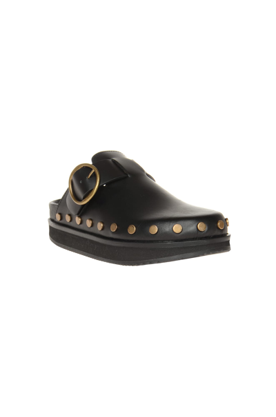 Isabel Marant Stud-embellished Leather Mules In Black