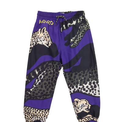 Shop Kenzo Trousers With Print In Purple
