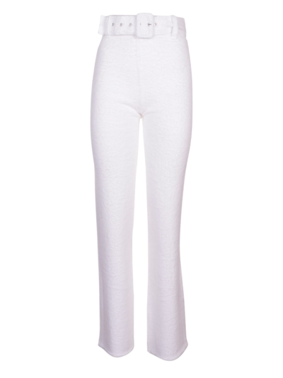 Shop Coperni Knit Belted Trousers In White