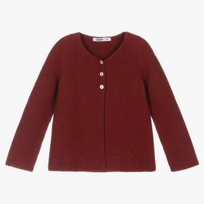 Shop Babidu Red Cotton Knit Cardigan