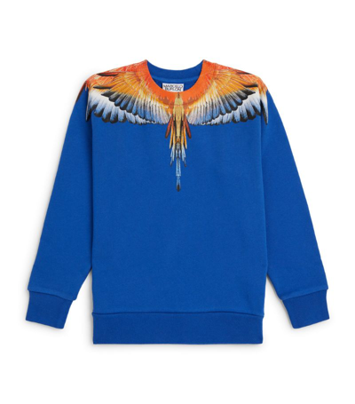 Shop Marcelo Burlon County Of Milan Cotton-blend Icon Wings Sweatshirt (4-12 Years) In Blue