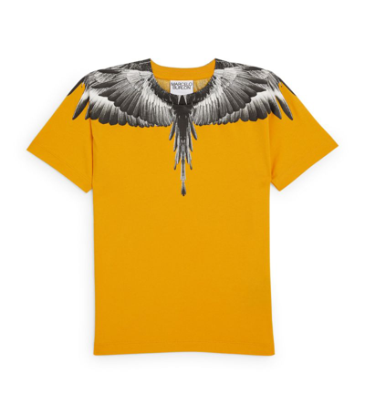 Shop Marcelo Burlon County Of Milan Cotton Icon Wings T-shirt (4-12 Years) In Yellow