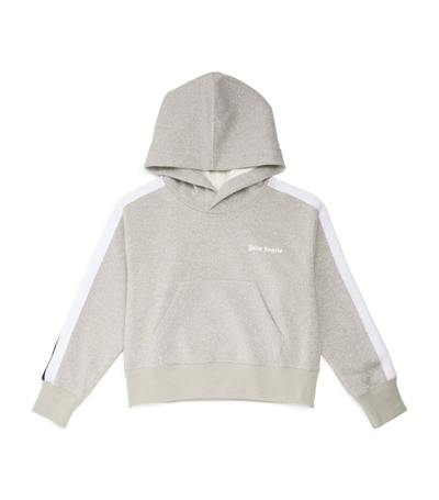 Shop Palm Angels Logo Track Hoodie (4-12 Years) In Silver