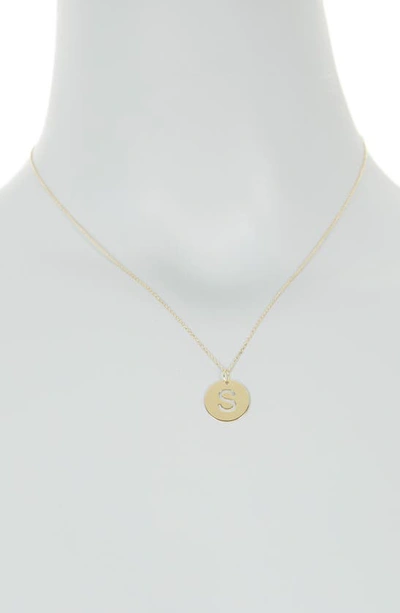 Shop Karat Rush 14k Yellow Gold Gold Disc Initial Pendant Necklace In Gold- S