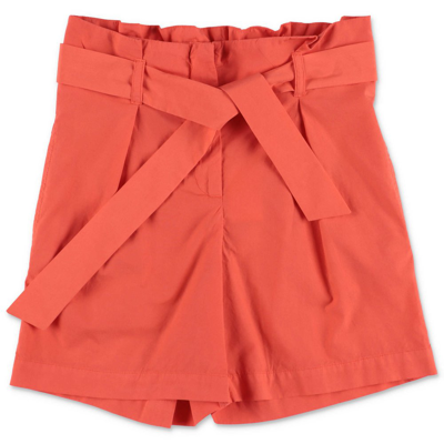 Shop Bonpoint Belted High Waist Shorts In Orange