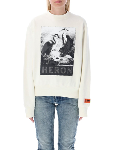 Shop Heron Preston Graphic Print Crewneck Sweatshirt In White