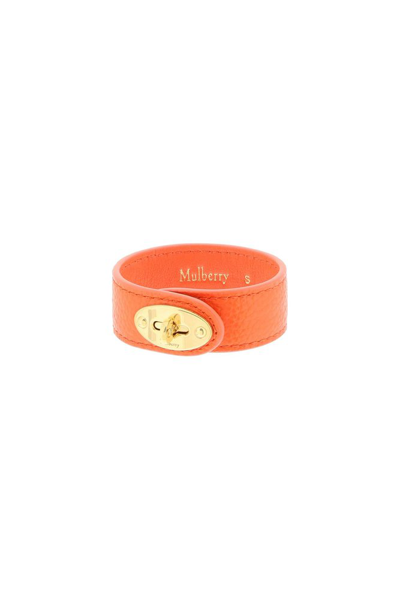 Shop Mulberry Bayswater Logo Engraved Bracelet In Orange