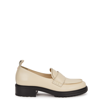 Shop Aeyde Ruth 40 Cream Leather Loafers