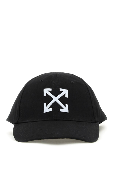 Off-white Arrow Drill Baseball Cap With 3d Embroidery In Black