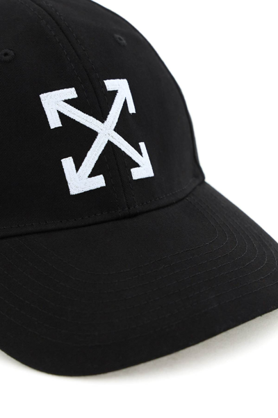 Off-white Arrow Drill Baseball Cap With 3d Embroidery In Black