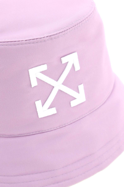 Shop Off-white Recycled Polyester Bucket Hat In Purple