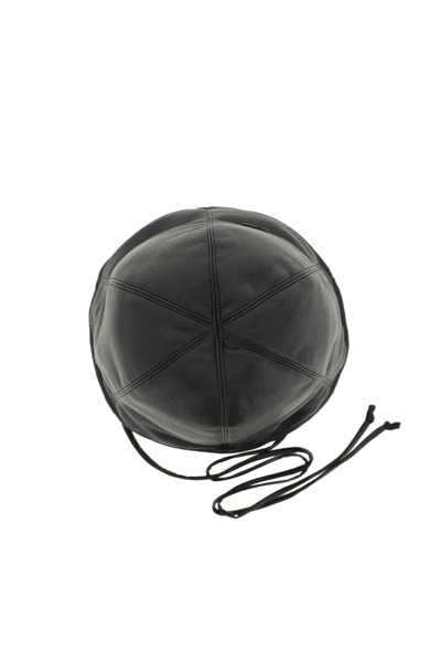 Shop Nanushka Faux Leather Hat In Black