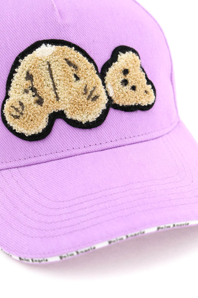 Shop Palm Angels Teddy Bear Baseball Cap In Purple
