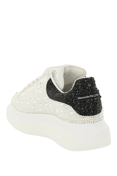 Shop Alexander Mcqueen Oversized Sneakers With Crystals In Silver,black