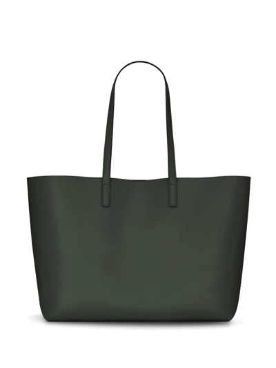 Shop Saint Laurent Leather Shopping Tote In Green