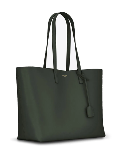 Shop Saint Laurent Leather Shopping Tote In Green