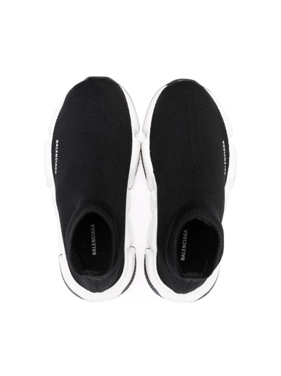 Balenciaga Kids' Speed Knit Slip-on Sneakers In Black | ModeSens