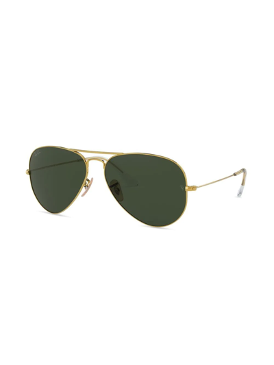 Ray Ban Aviator-frame Sunglasses In Gold