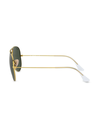 Shop Ray Ban Aviator-frame Sunglasses In Gold