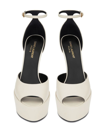 Shop Saint Laurent Jodie 145mm Platform Sandals In White