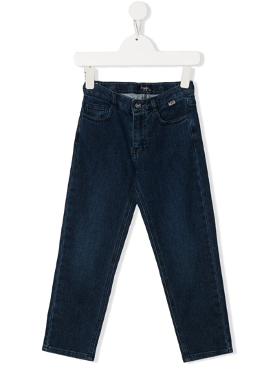 Shop Il Gufo Mid-rise Straight-leg Jeans In Blue