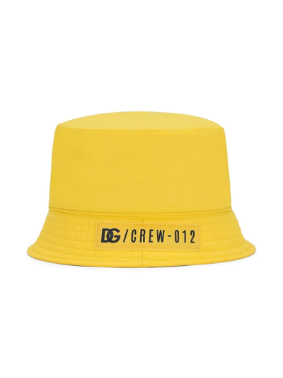 Dolce & Gabbana Logo-patch Bucket Hat In Yellow