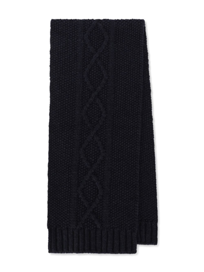 Shop Dolce & Gabbana Logo-patch Knitted Scarf In Black