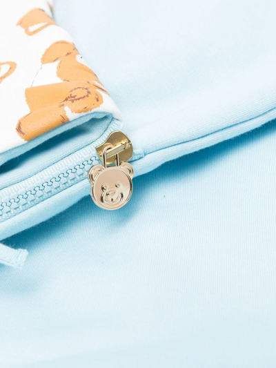 Shop Moschino Toy Bear Print Sleep Bag In Blue