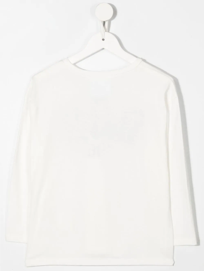 Shop Douuod Teen Logo-print Long-sleeve T-shirt In White