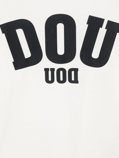 Shop Douuod Teen Logo-print Long-sleeve T-shirt In White