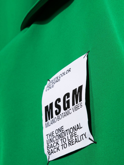 Shop Msgm Teen Double-breasted Blazer In Green