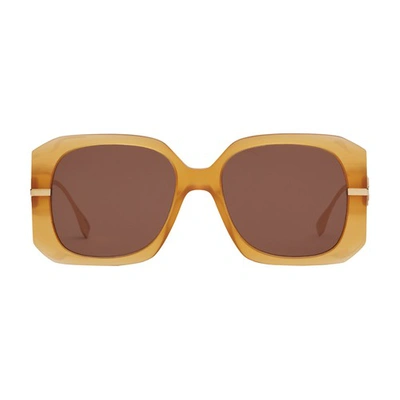 Shop Fendi Graphy Sunglasses In Marron