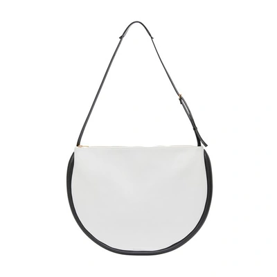 Shop Jw Anderson Large Bumper-moon Leather Shoulder Bag In White Black