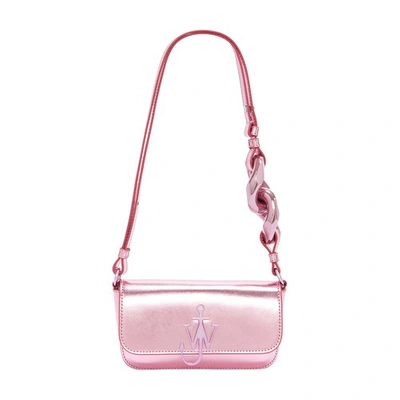 Shop Jw Anderson Tonal Chain Baguette Anchor Bag In Pink