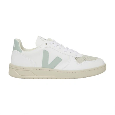 Shop Veja V-10 Sneakers In White Matcha