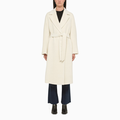 Shop Max Mara White Wool And Alpaca Coat