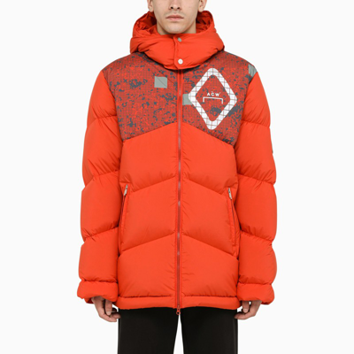 Shop A-cold-wall* Orange Quilted Padded Jacket With Logo In Brown