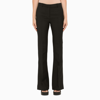 Shop Versace Black Bell-bottom Tailored Trousers