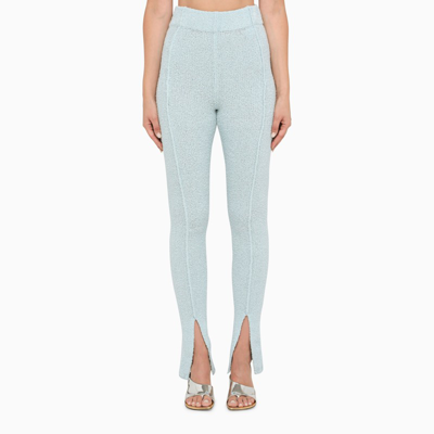 Shop Rotate Birger Christensen Blue Knit Trousers In Light Blue