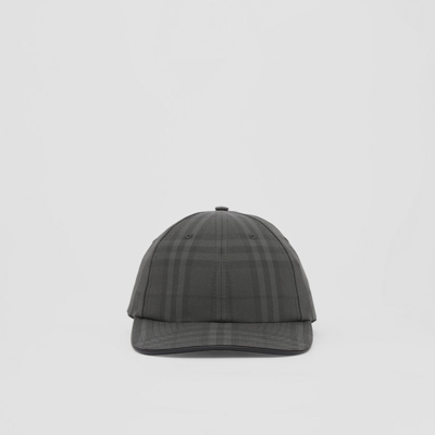 Shop Burberry Vintage Check Cotton Baseball Cap In Charcoal Check