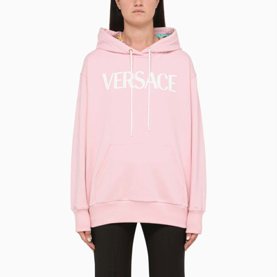 Shop Versace Pink Hoodie With I Ventagli Print