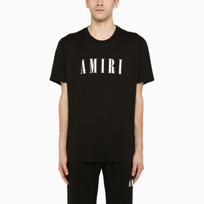 Shop Amiri Black T-shirt With Contrasting Logo Lettering