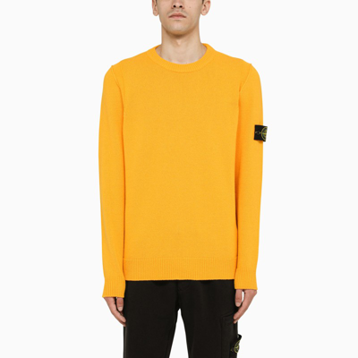 Shop Stone Island Yellow Wool Blend Sweater