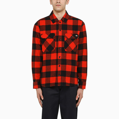 Shop Dickies Red And Black Cotton Check Shirt