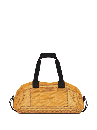 Shop Saint Laurent Mesh Logo-patch Duffle Bag In Yellow